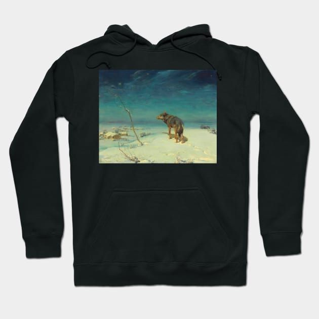 The Lone Wolf by Alfred Kowalski Hoodie by Classic Art Stall